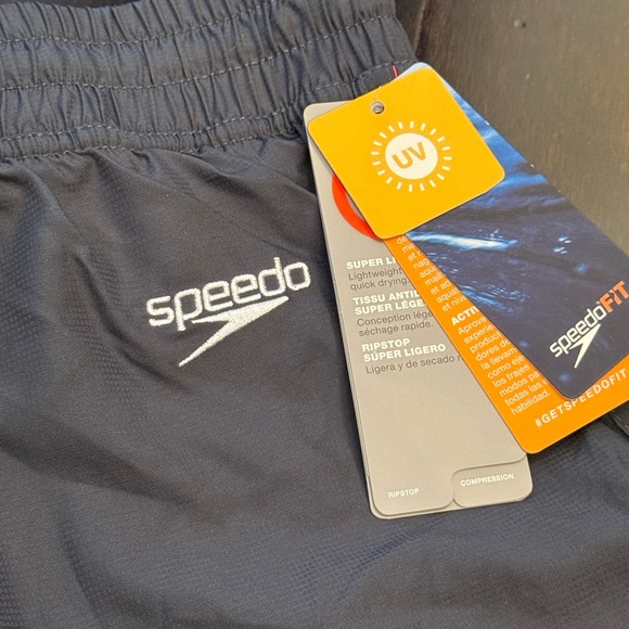 NWT!! Speedo Grey and Pink Athletic Shorts Moisture-Wicking Design - Picture 2 of 6